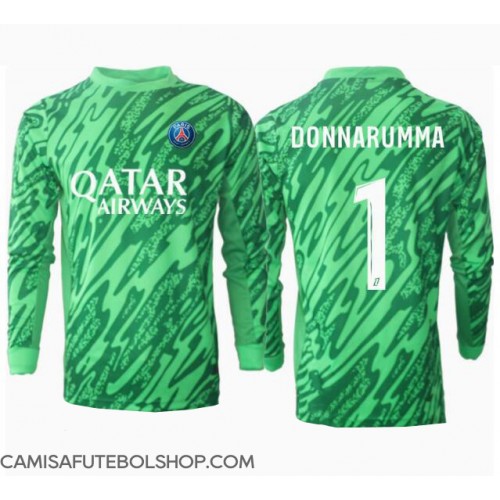 Camisa de time de futebol Paris Saint-Germain Gianluigi Donnarumma #1 Goleiro Replicas 1º Equipamento 2024-25 Manga Comprida
